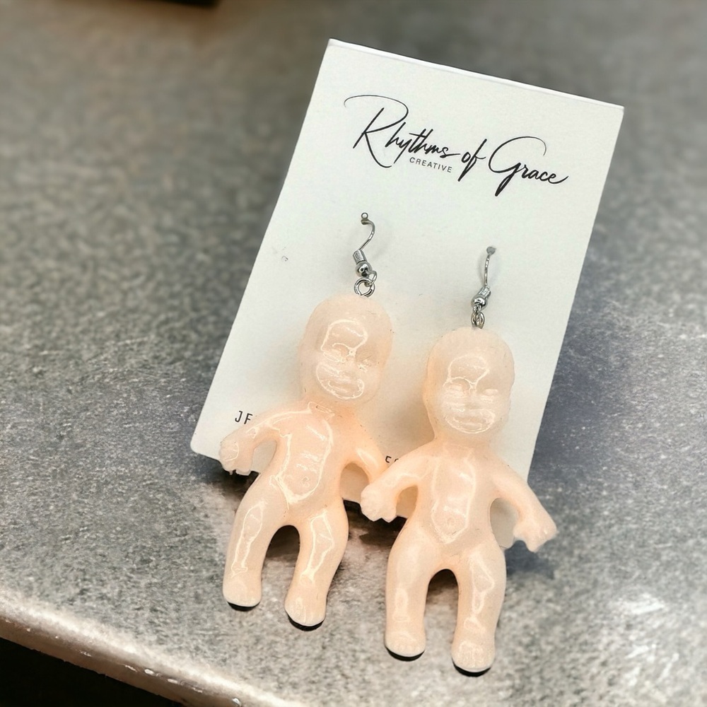 Oversized Mardi Gras King Cake Baby Earrings - Brand New!